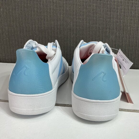 Redvanly Women's Size 9.5 White & Blue Vegan Leather Sneakers - Picture 3 of 7